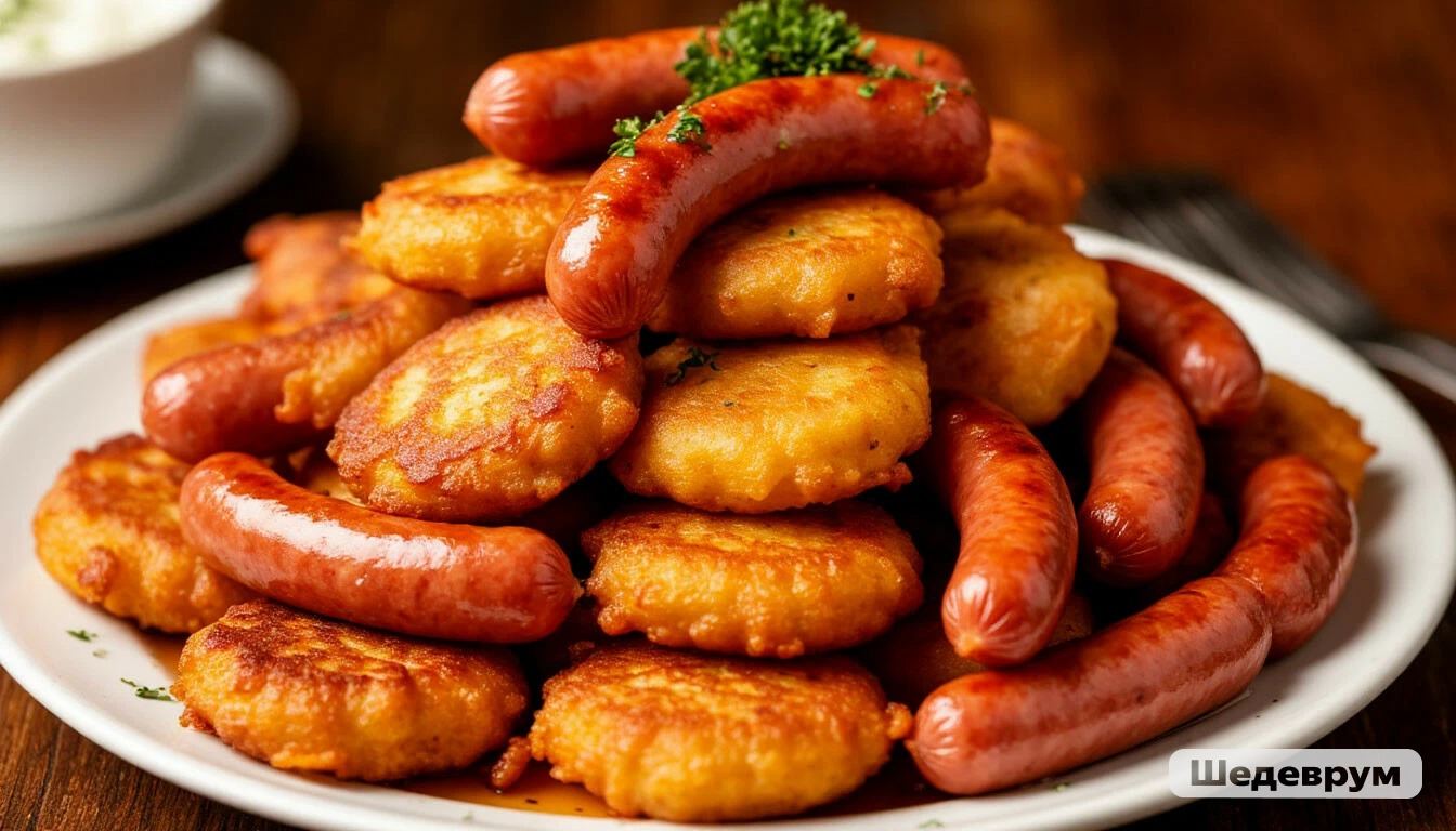 оладьи с сосиками